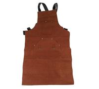 Tablier de soudeur professionnel 60 x 90 cm - Ignifuge et résistant à la chaleur - Vêtement de travail en cuir durable avec bandoulière pour le travail des métaux et la forge (marron)
