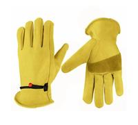 Tablier de Soudure, Gants de Protection de sécurité for le travail en cuir de vache, isolation thermique, Anti-coupure, ignifuge, poêle à bois, cheminée, Barbecue, cuisson(L)