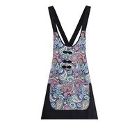Tablier de style ethnique pour femme avec col de costume, tabliers imperméables sans manches avec poche à imprimé tribal, tabliers de cuisine anti-taches pour la cuisine ou les travaux ménagers