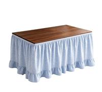 Tablier de table pour enseignant - 1,83 m - Vichy - Montage rapide | Tablier de table de salle de classe pour fête, bar à dessert, coin lecture, banquet, dîner, remise de diplôme