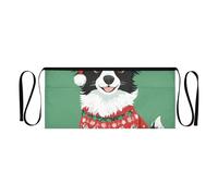 Tablier de taille pour homme et femme avec 3 poches, motif de chien Border Collie mignon de Noël, Joli chien Border Collie de Noël, taille unique