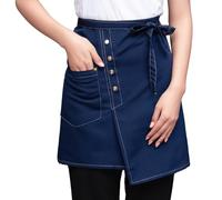 Tablier de Taille Unisexe, Tablier Court Demi-taille Réglable, Tablier de Serveur Serveuse Court, Tablier de Travail Demi-taille, Tabliers de Service pour la Restauration, Tablier de Cuisine Chef (C)