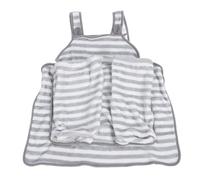 Tablier de Transport Chat, Porte - Chien Respirant en Polaire Douce, Blanc Gris Rayé - Confort Ultra Doux, Protection des Vêtements, pour Promenade et Détente