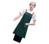 Tablier de travail à sangle réglable pour employé de restaurant, tissu anti-taches, poches de rangement ergonomiques, Vert, taille unique