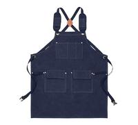 Tablier de Travail, Accessoire de Cuisine Outil Imperméable et Ajustable, Tablier en Toile de Travail avec Poche et Bretelles Croisées, pour la Cuisine la Cuisson le Barbecue et la Fête des Mères