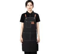 Tablier de travail avec poches | de serveuse de restaurant - Toile avec 3 poches résistantes aux taches pour restaurant, jardinage, salon, atelier, travail du bois, pâtisserie, grillades