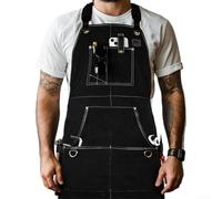 Tablier de travail de soudage, résistant à la chaleur et ignifuge, tablier de barbecue ignifuge, pour le travail du bois, le soudage et le travail des métaux (noir)