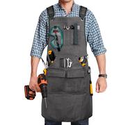 Tablier de travail du bois pour homme, tablier de travail en toile de 590 g avec 9 poches à outils, tablier d'atelier robuste pour menuisier, menuisier, forgeron, cadeau pour homme, réglable jusqu'à