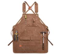 Tablier de Travail Durable, Tablier en Toile Homme, Tablier Réglable Multipoches, pour Menuisier Peinture Jardinier