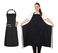 Tablier de travail en polyester durable grande taille avec grande poche avant, sangle de cou réglable et attaches extra longues à la taille