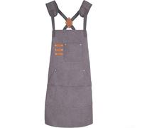 Tablier de travail en toile épaisse pour la menuiserie et le jardinage, conçu pour le confort avec sangles réglables (gris foncé)