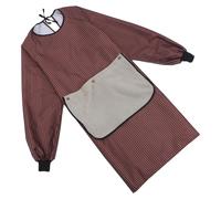 Tablier de Travail Imperméable à Manches, Service Alimentaire Barbecue | Polyester Café, Facile à Nettoyer, Plusieurs Poches, Protection ضد Huile pour Préparation et Vaisselle