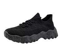 Tablier de Travail Long Antidérapant avec Semelle Épais Talon Incliné Fly Tissu Mesh Chaussures Hauteur Croissante Chaussures Chaussures Hiver Noir, Noir , 41 EU