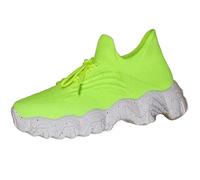 Tablier de Travail Long Antidérapant avec Semelle Épais Talon Incliné Fly Tissu Mesh Chaussures Hauteur Croissante Chaussures Chaussures Hiver Noir, Lumière verte, 36 EU