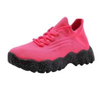 Tablier de Travail Long Antidérapant avec Semelle Épais Talon Incliné Fly Tissu Mesh Chaussures Hauteur Croissante Chaussures Chaussures Hiver Noir, rouge, 38 EU