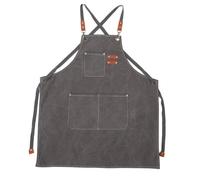 Tablier de travail réglable en toile de coton robuste avec poches pour homme et femme, tablier de travail à dos croisé pour la cuisine, le jardinage, les travaux manuels, le travail du bois, le barman