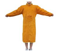 Tablier de vêtements de Travail en Cuir de Vache, 3 Tailles, for soudage avec Manches, vêtements de Protection, soudeurs résistants à la Chaleur et au feu, pour Les soudeurs(105CM)