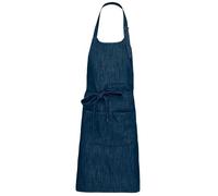 Tablier Denim Polycoton Avec Poche Et Tour De Cou Réglable