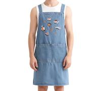 Tablier Denim | Vêtements Cuisson Avec Poches,Tablier Cuisine Cuisson | Pour Barmen Bouchers Baristas Cuisiniers Restaurateurs Artistes BBQ Peintres Jardiniers Charpentiers Soudeurs Garagistes