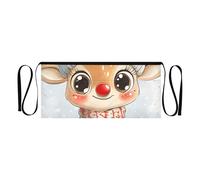 Tablier d'hiver avec 3 poches pour homme et femme Motif renne mignon, Joli renne d'hiver, taille unique