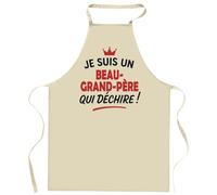 Tablier d'un Beau-grand-père qui déchire 2- Apron - Idée Cadeau Tablier Personnalisable Anniversaire Fête Original Famille Travail Départ Collègue Retraite Noël.