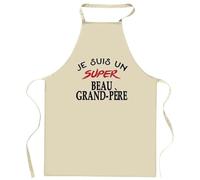Tablier d'un Super Beau-grand-père - Apron - Idée Cadeau Tablier Personnalisable Anniversaire Fête Original Famille Travail Départ Collègue Retraite Noël.