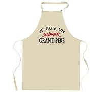 Tablier d'un Super Grand-père - Apron - Idée Cadeau Tablier Personnalisable Anniversaire Fête Original Famille Travail Départ Collègue Retraite Noël.