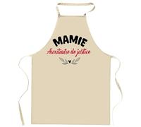 Tablier d'une Mamie Auxiliaire de justice - Apron - Idée Cadeau Tablier Personnalisable Anniversaire Fête Original Famille Travail Départ Collègue Retraite Noël.