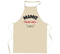 Tablier d'une Mamie Grand-mère - Apron - Idée Cadeau Tablier Personnalisable Anniversaire Fête Original Famille Travail Départ Collègue Retraite Noël.