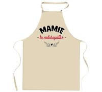 Tablier d'une Mamie la naturopathe - Apron - Idée Cadeau Tablier Personnalisable Anniversaire Fête Original Famille Travail Départ Collègue Retraite Noël.
