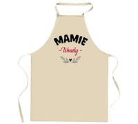 Tablier d'une Mamie Wendy - Apron - Idée Cadeau Tablier Personnalisable Anniversaire Fête Original Famille Travail Départ Collègue Retraite Noël.