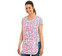 Tablier élégant avec motif floral avec passepoil poche avant pour femme - Tabliers décontractés pour femme à utiliser dans la maison, la cuisine, les restaurants, les cafés - Fabriqué au Royaume-Uni,