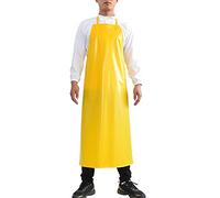 Tablier en caoutchouc épaissi, tablier de boucher, imperméable et résistant à l'huile, résistant aux acides et aux alcalis, utilisé nettoyage du poisson, le toilettage des chiens-jaune_Sans manchette