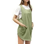 Tablier en coton doux et lin de couleur unie avec dos nu croisé, tablier de style japonais en forme de X, double poches, jupe ronde, vêtement de cuisine, vêtement de cuisine, coupe d'été