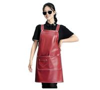 Tablier en Cuir Imperméable Tabliers de Cuisine Larges Bretelles Cordons à Nouer Dans le dos 2 Poches Bretelles en Forme de H Unisexe Doux et Confortable Ne Peluche Pas Tissu PU Facile