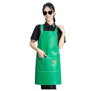 Tablier en Cuir Imperméable Tabliers de Cuisine Larges Bretelles Cordons à Nouer Dans le dos 2 Poches Bretelles en Forme de H Unisexe Doux et Confortable Ne Peluche Pas Tissu PU Facile