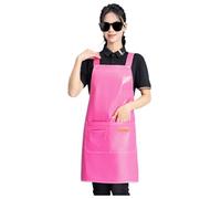 Tablier en Cuir Imperméable Tabliers de Cuisine Larges Bretelles Cordons à Nouer Dans le dos 2 Poches Bretelles en Forme de H Unisexe Doux et Confortable Ne Peluche Pas Tissu PU Facile