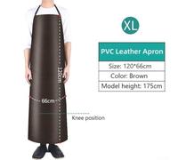 Tablier en cuir PVC robuste résistant à l'eau et à l'huile, conçu pour une utilisation plus propre dans la cuisine, l'atelier, le jardin et le studio (marron, taille XL)