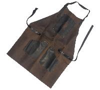 Tablier en cuir véritable Beavercraft Noir&Marron AP3X