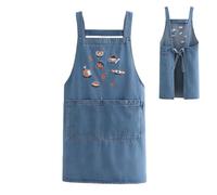 Tablier en jean pour femme, vêtement de travail agricole avec poches, tablier de peinture respirant, pour barmen, boucher, barista, cuisine, restaurant, barbecue, artistes, peintres, jardiniers