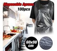 Tablier en plastique Transparent, 100 pi¿¿ces/paquet, huile de Barbecue, ¿¿tanche, jetable