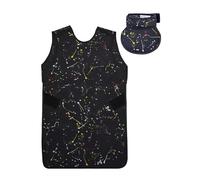 Tablier En Plomb Souple, Ensemble De 2 Pièces, Blouse En Plomb Noire À Imprimé Splash Avec Collier Thyroïdien En Plomb, Pour Radiographe(Black/0.35mmPb,M)