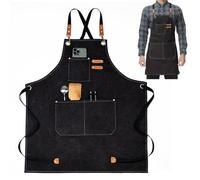 Tablier en Toile,Tablier de Barbecue,Tablier de Cuisine en Toile,Tabliers de Travail pour Hommes Femmes,Convient pour les cuisines,Les bars,Les restaurants,Le jardinage,La peinture