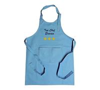 Tablier enfant 3 étoiles turquoise personnalisé à son prénom ou à son nom