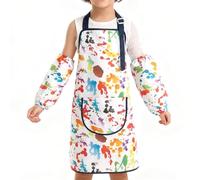 Tablier Enfant,Bavette Imperméable Ajustable Avec Manches - Tablier de Peinture pour,Pour Âges De 2 À 12 Ans Salle De Classe Maison Jardin Cuisine Extérieur École Maternelle