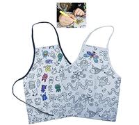 Tablier enfant "Colorie-le toi même" cm. 52 x 45 avec bavette - Laisse Explorer la créativité des enfants en dessinant sur tissu avec marqueurs non permanents