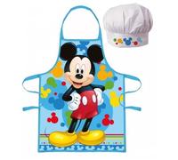 Tablier enfant - Disney - Mickey - 2 pièces - Bleu - 3-8 ans - Lavable