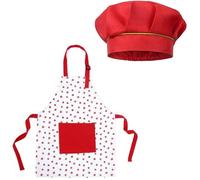 Tablier enfant Strawberry (lot de 1) avec toque de chef, tablier antitache, tablier de cuisine et set de cuisine pour enfants