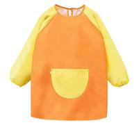 Tablier Enfant, Tablier Manche Longue Enfant 1-4 Ans, Blouses Imperméable À Manches Longues Avec Une Grande Poche Tabliers Bricolage Artisanat Cuisine Tabliers De Repas Garçons Et Filles, Orange