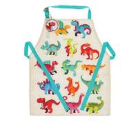 Tablier essuyable enfant Rex London Baby Dinos Blanc 41,2x61x0,5 cm